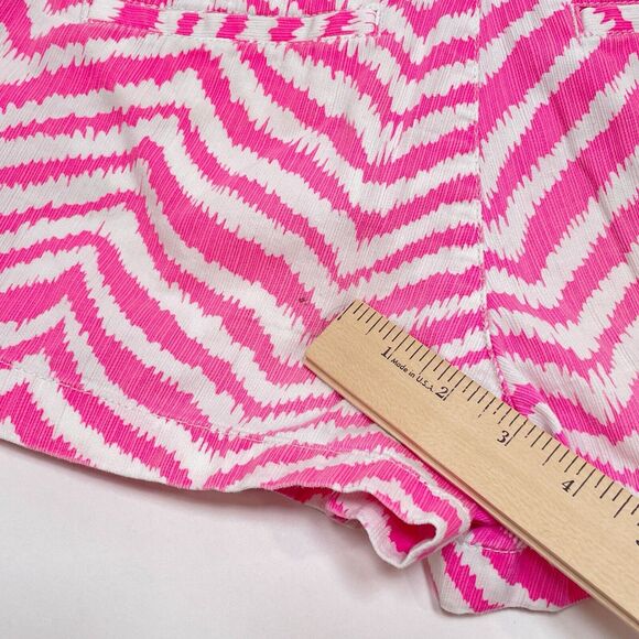 Lilly Pulitzer Walsh Shorts Size 0 Pink Chevron Striped Prep Style 92925 Summer - Picture 8 of 10